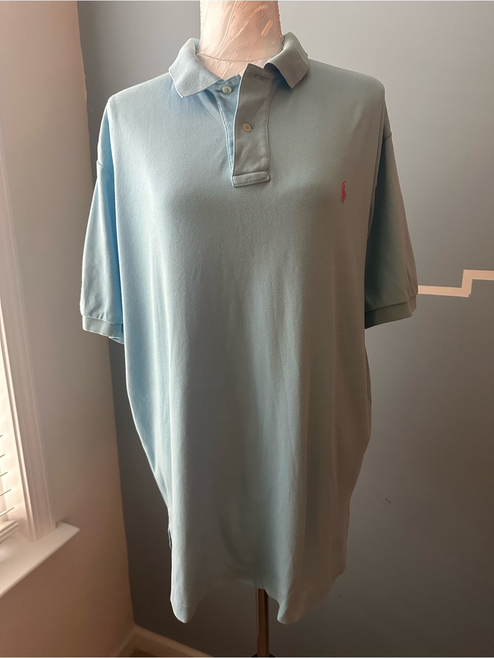 Polo by Ralph Lauren Light Blue Polo with Pink Pony